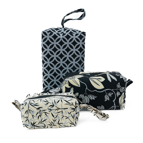 Tas Kosmetik Passion Flower Onyx, Ukuran Sedang