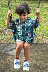 Kemeja Kancing Depan Rayon Patchwork, 4 Ukuran