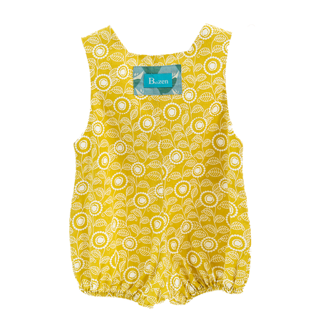 Chartreuse Cotton Romper, 3 sizes