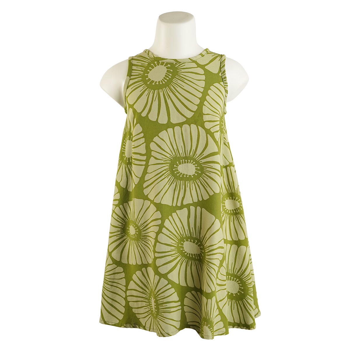 Flowers Avocado Semi Swing Dress, 3 sizes