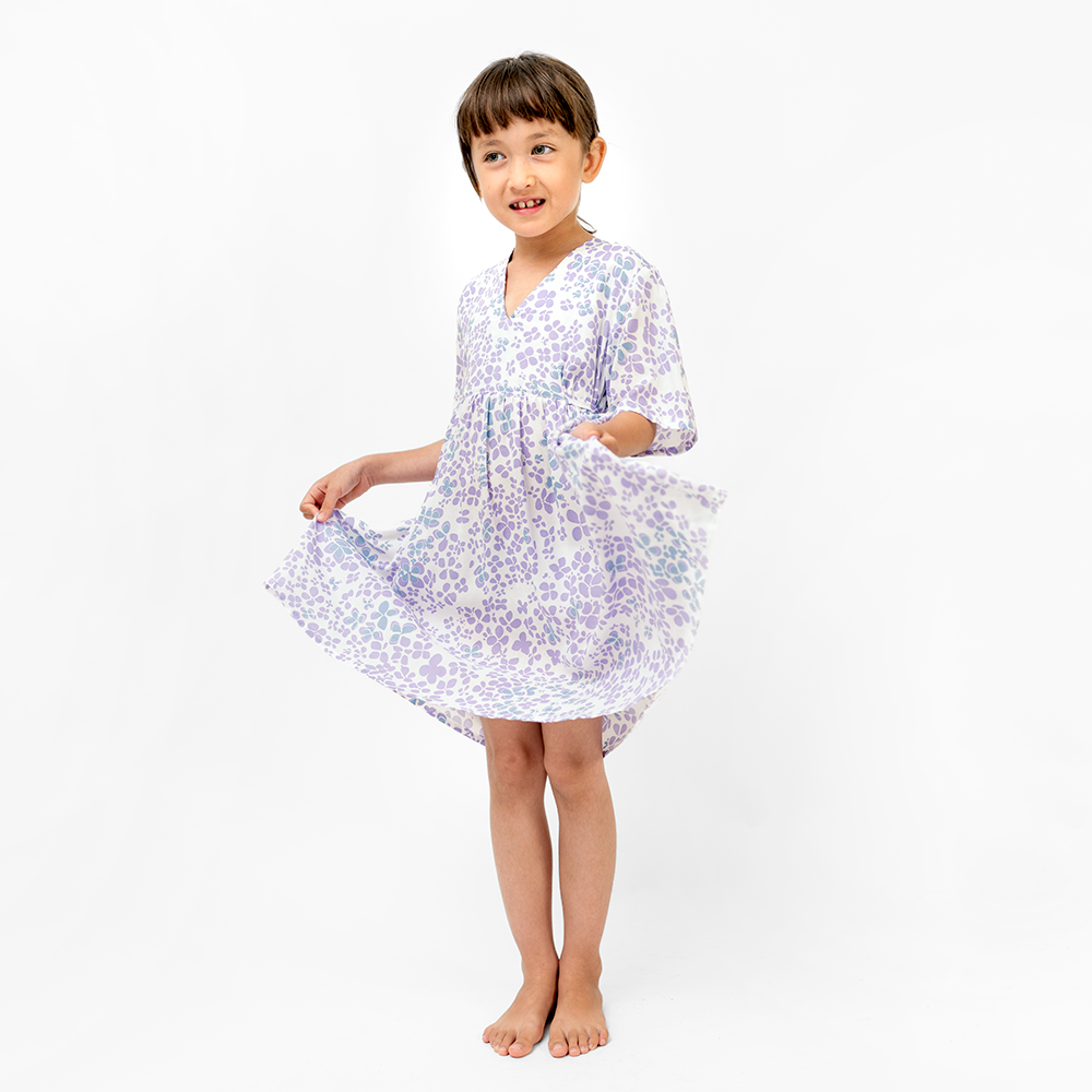 Hydrangea Lilac Girl's Frock Dress, 4 sizes