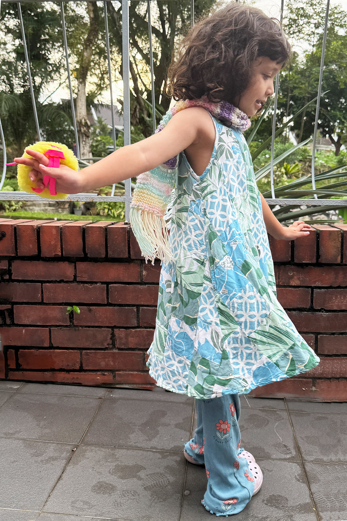 Gaun Semi Swing Patchwork Keren, 4 ukuran