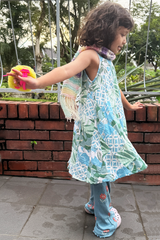 Gaun Semi Swing Patchwork Keren, 4 ukuran