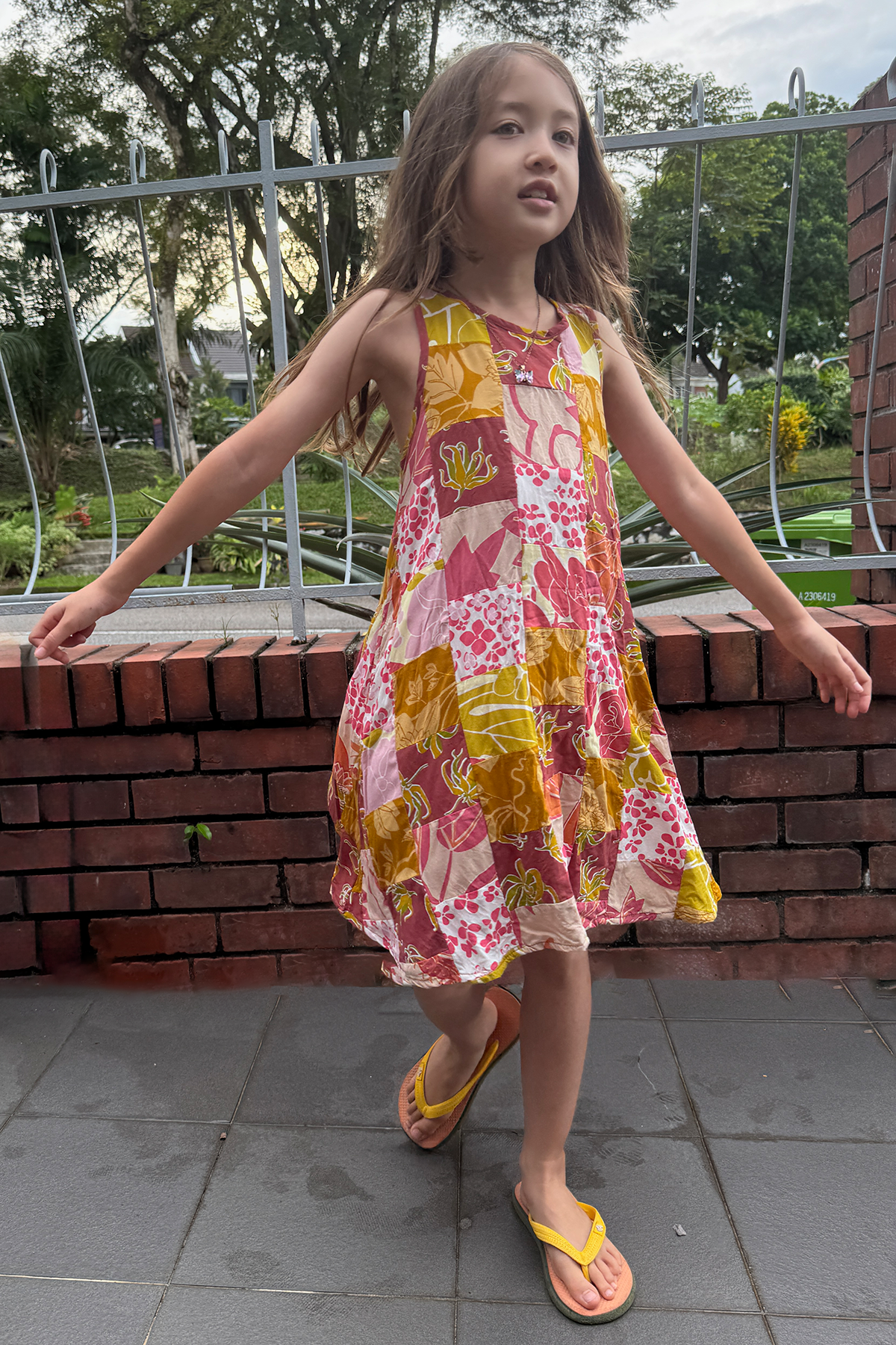 Gaun Semi Swing Patchwork Hangat, 4 ukuran