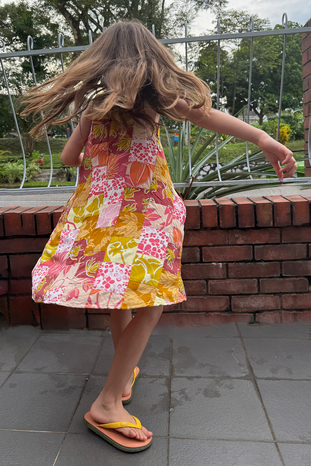 Gaun Semi Swing Patchwork Hangat, 4 ukuran