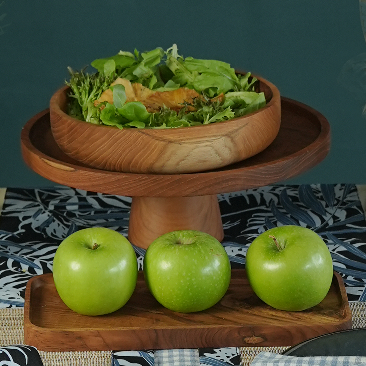 Piring Persegi Panjang dari Kayu Jati 