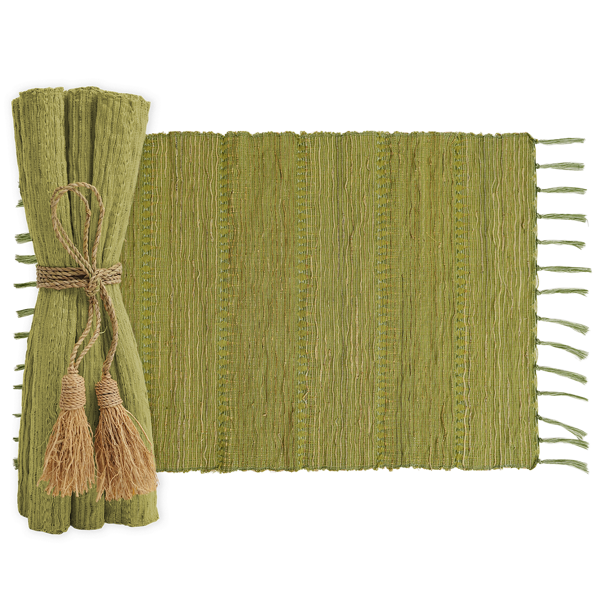 Avocado Stripe Vetiver Placemat set/6