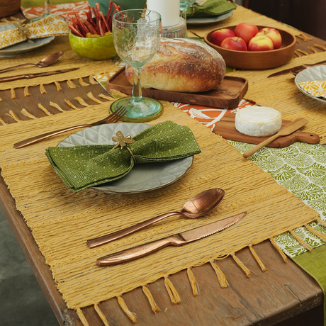 Turmeric Stripe Vetiver Placemat set/6