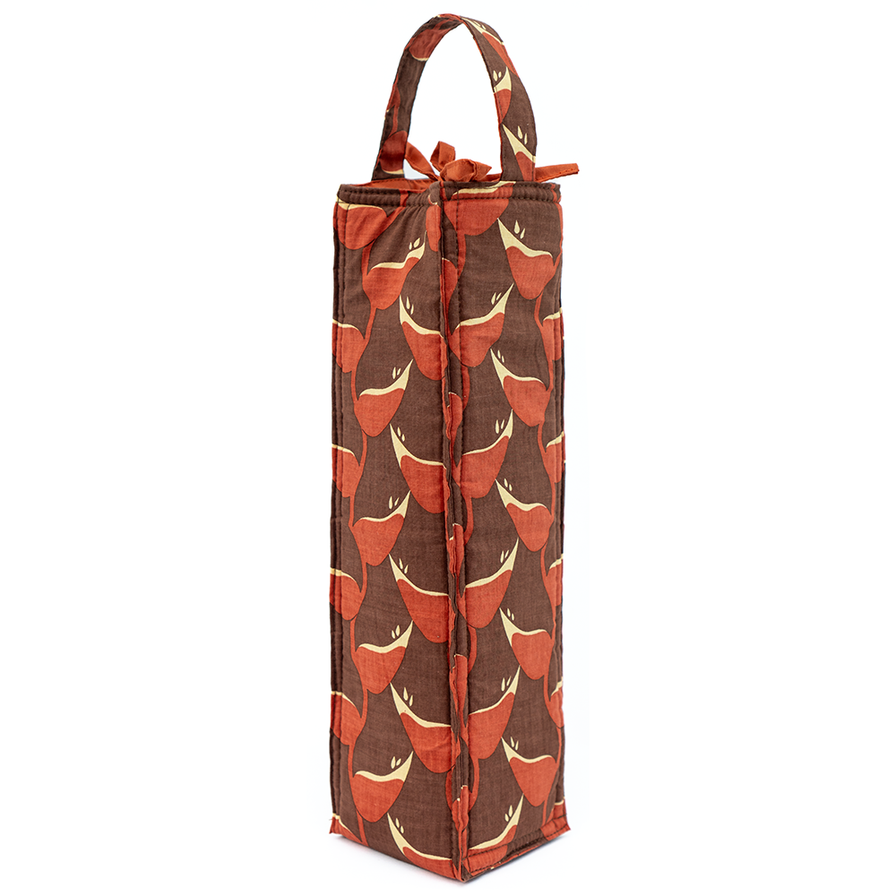 Heliconia Red Padded Wine Bag