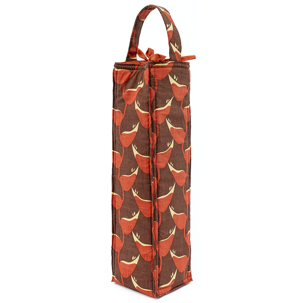 Bougainvillea Red Padded Wine Bag