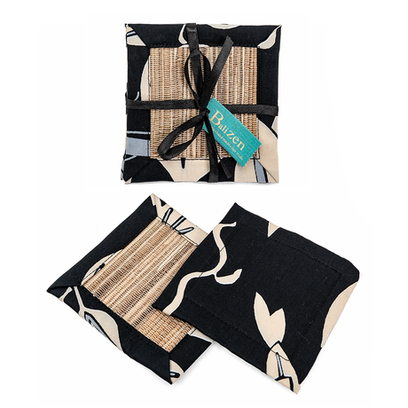 Organic Passion Flower Onyx Waterlily Coaster, set of 4