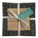 Infinity Squared Onyx Waterlily Coaster, set of 4