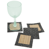 Infinity Squared Onyx Waterlily Coaster, set of 4