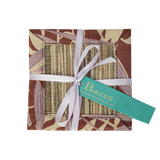 Tatakan Gelas Motif Bunga Teratai Palm Lavender Sienna, set isi 4