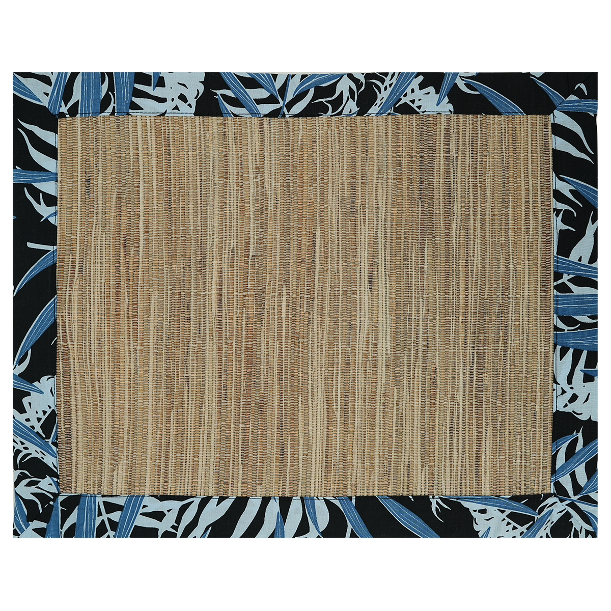 Taplak Meja Motif Teratai Biru Hitam, Set isi 4