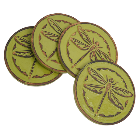Avocado Dragonfly Coaster set/4