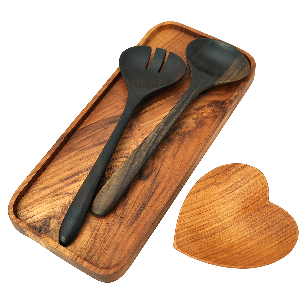 Mangkuk Hati Kayu Jati 