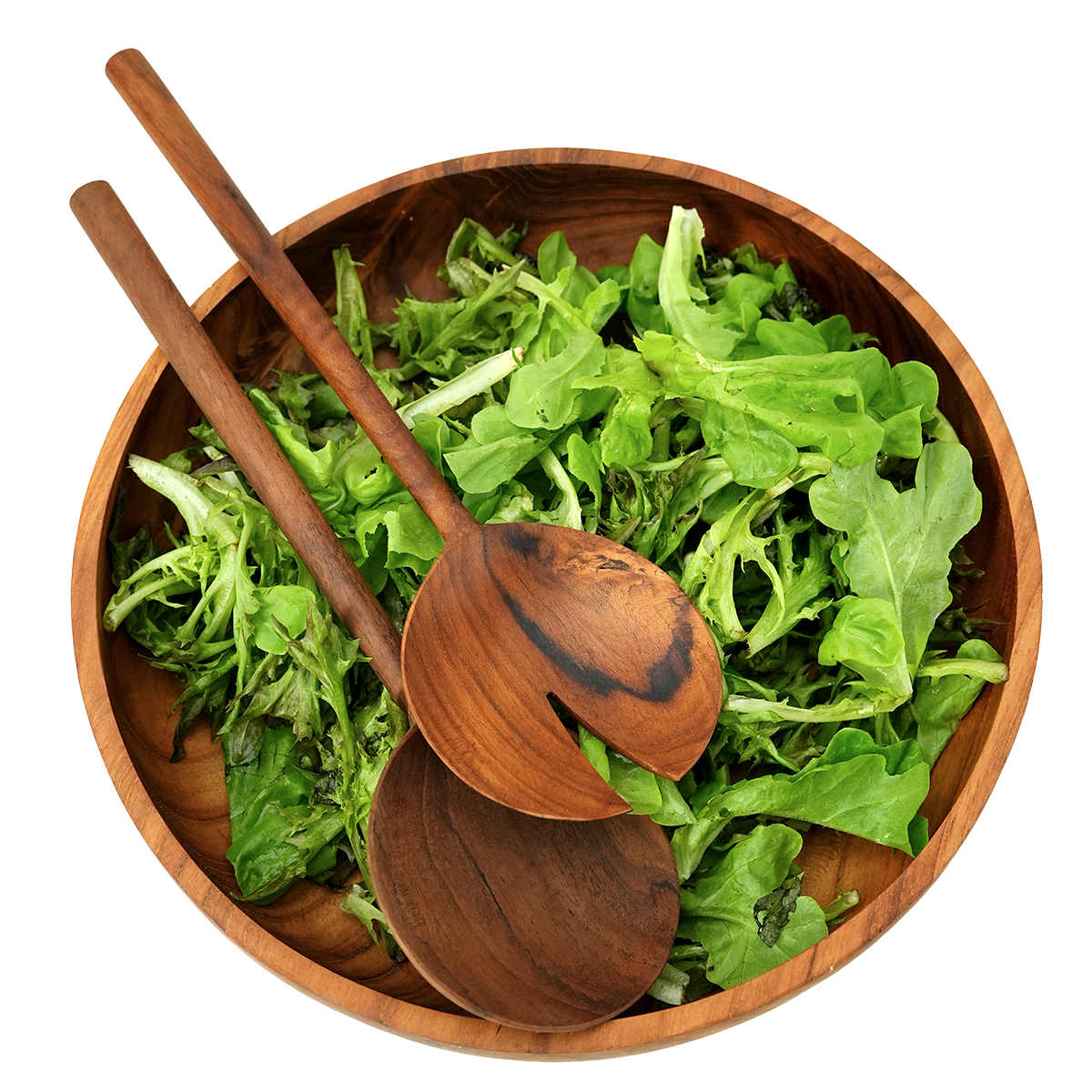 Mangkuk Salad Kayu Jati - tersedia dalam 2 ukuran