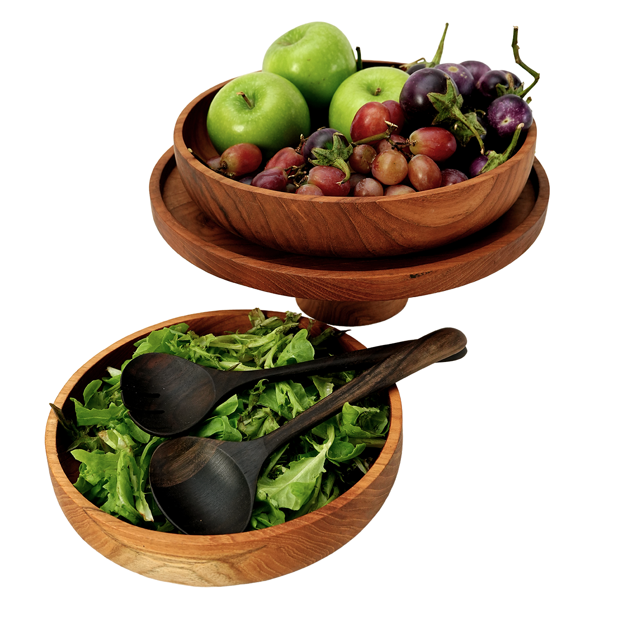 Mangkuk Salad Kayu Jati - tersedia dalam 2 ukuran