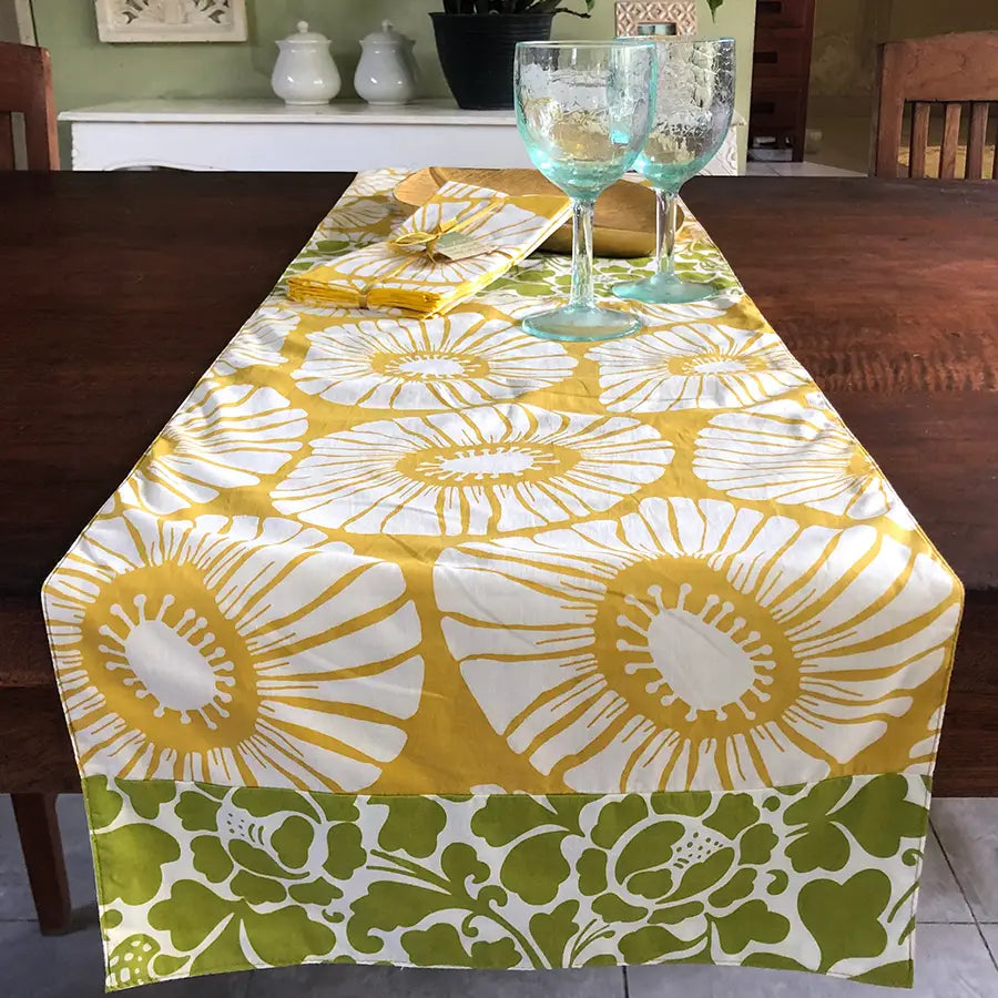 Taplak Meja Panjang Katun Kuning Ukuran Sedang/Pendek (150 cm) - OBRAL PERLENGKAPAN RUMAH TANGGA