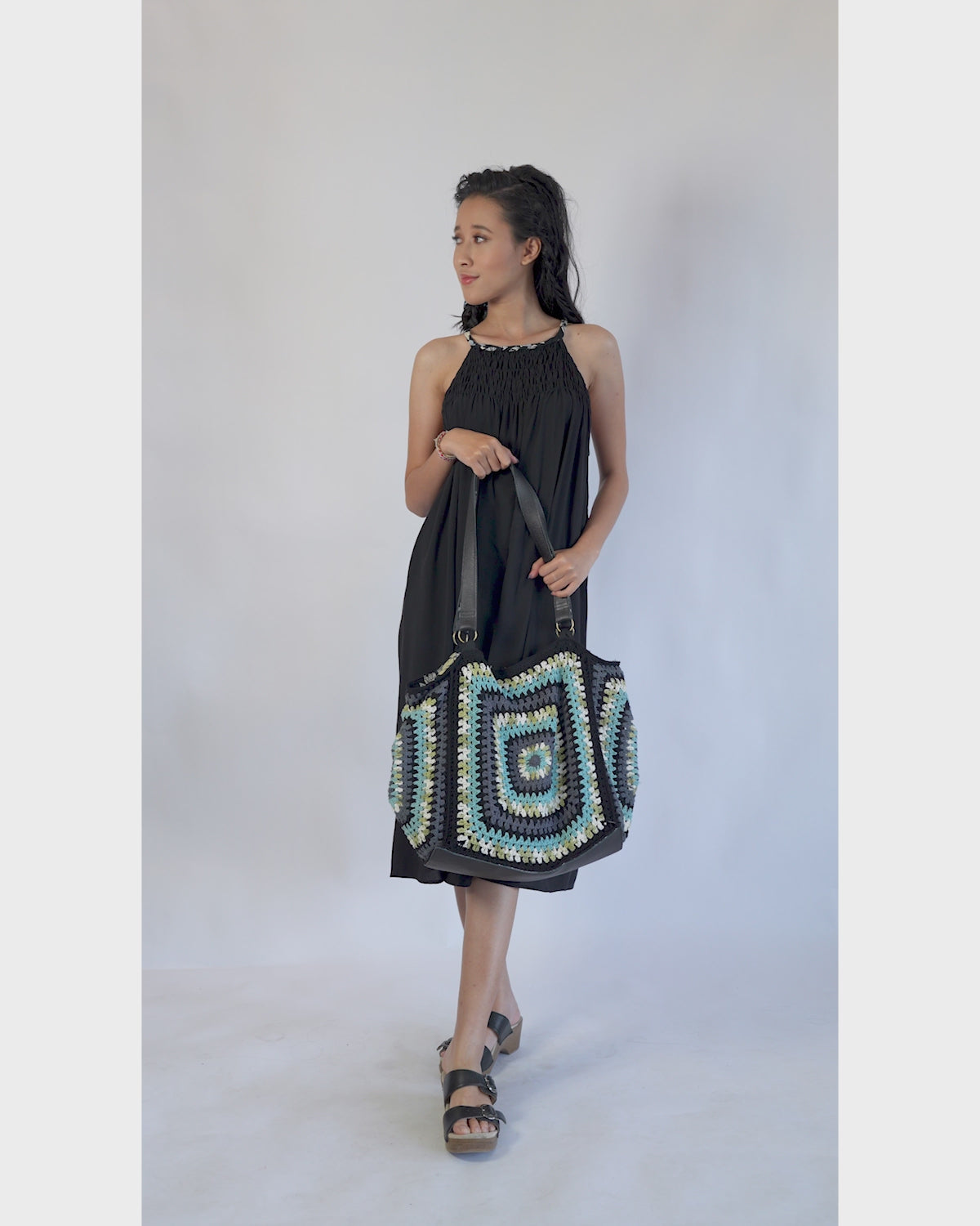 Gaun Musim Panas Rayon Hitam, Ukuran 1