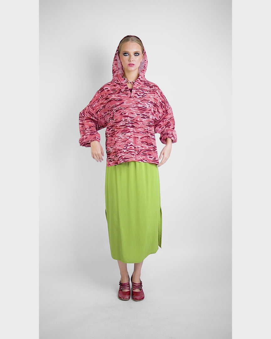 Claret Organic Cotton Organza Hoodie, 2 sizes
