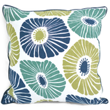 Retro Flowers Green & Blue Cushion Cover, 45cm