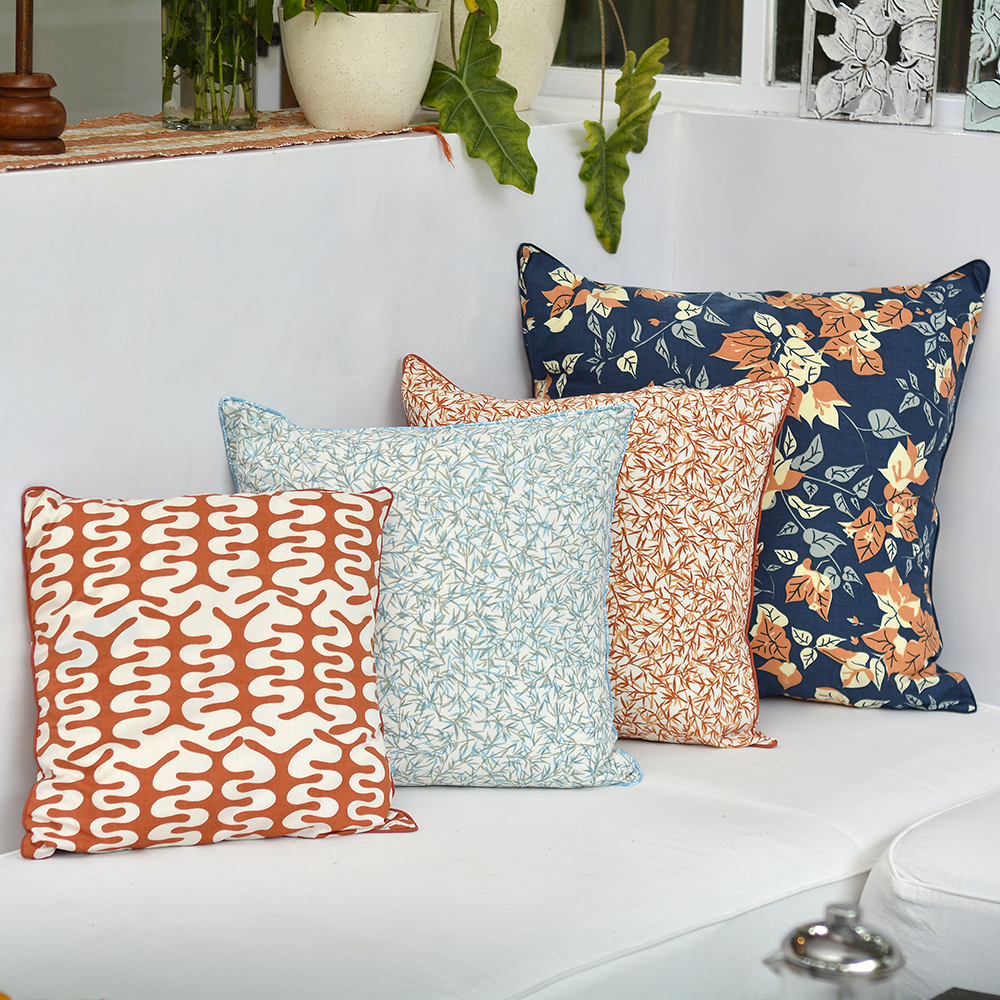 Bougainvillea Navy Spice Cushion Cover, 65cm - SALE HOMEWARES