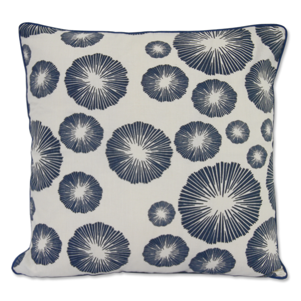 Seaflower Indigo Cushion Cover, 45cm