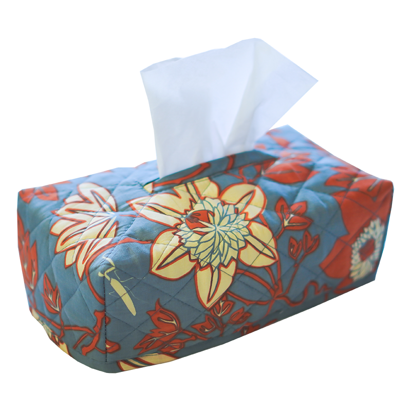 Passion Flower Blue Spice Tissue Box Cover