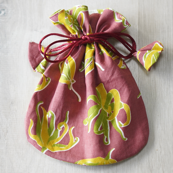 Ylang Ylang Mulberry Drawstring Bag, Small
