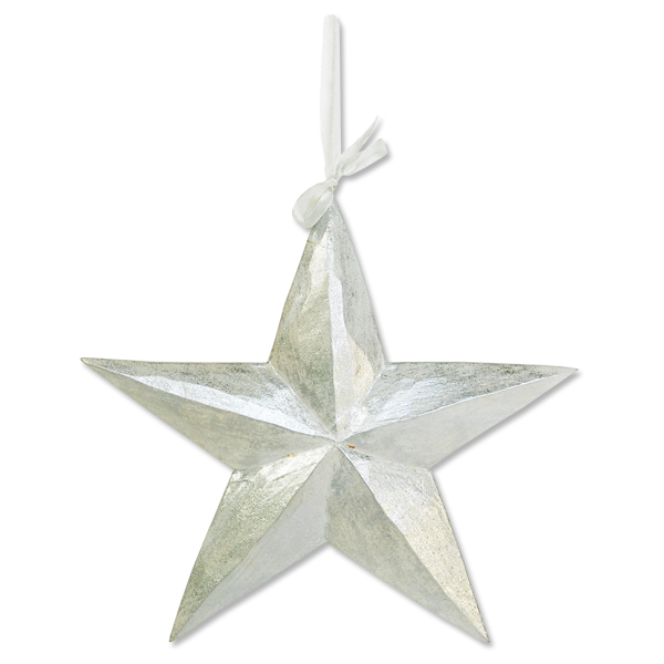 Big Silver Star Ornament - SALE HOMEWARES