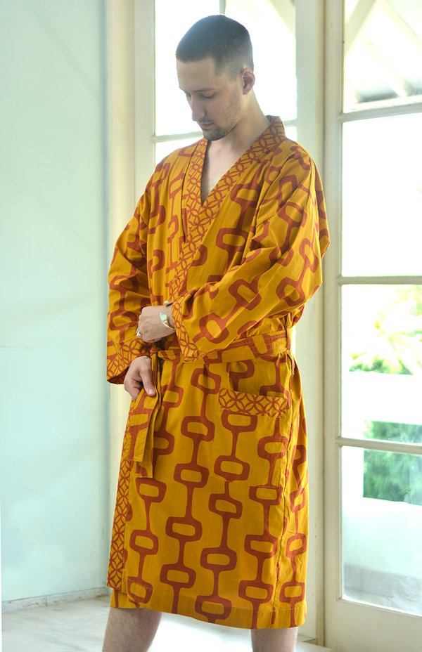 Turmeric Spice Kimono Robe, Large - SALE CLOTHING & KIDS