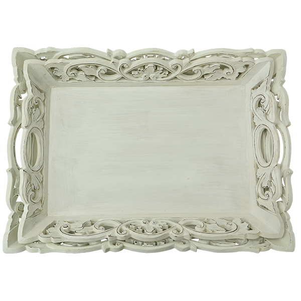 White Tray, 2 Sizes - SALE HOMEWARES