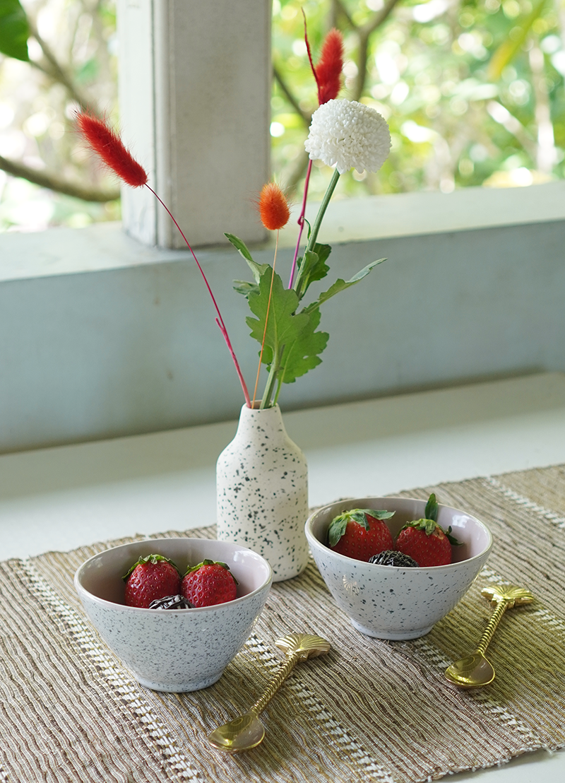 Speckled Ceramic Small Bowl - set of 2 - SALE HOMEWARES