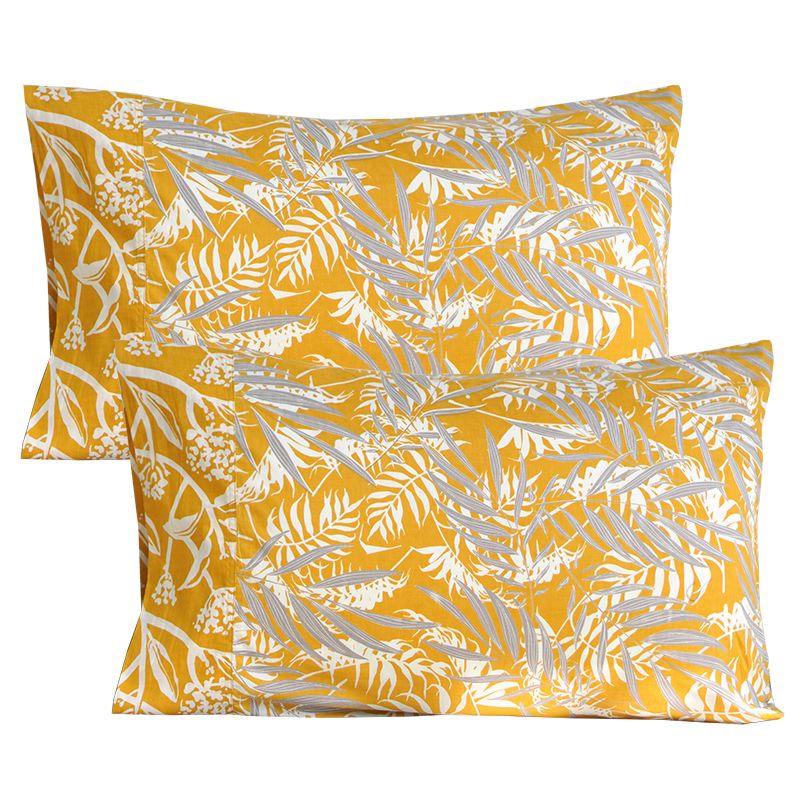 Palm Turmeric Faun Standard Pillow Cases - SALE HOMEWARES