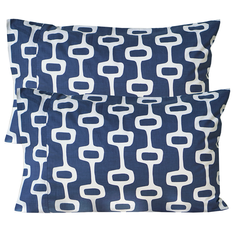 Space Indigo Standard Pillow Cases - SALE HOMEWARES