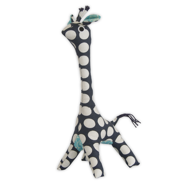 Indigo Scrappy Patchwork Giraffe