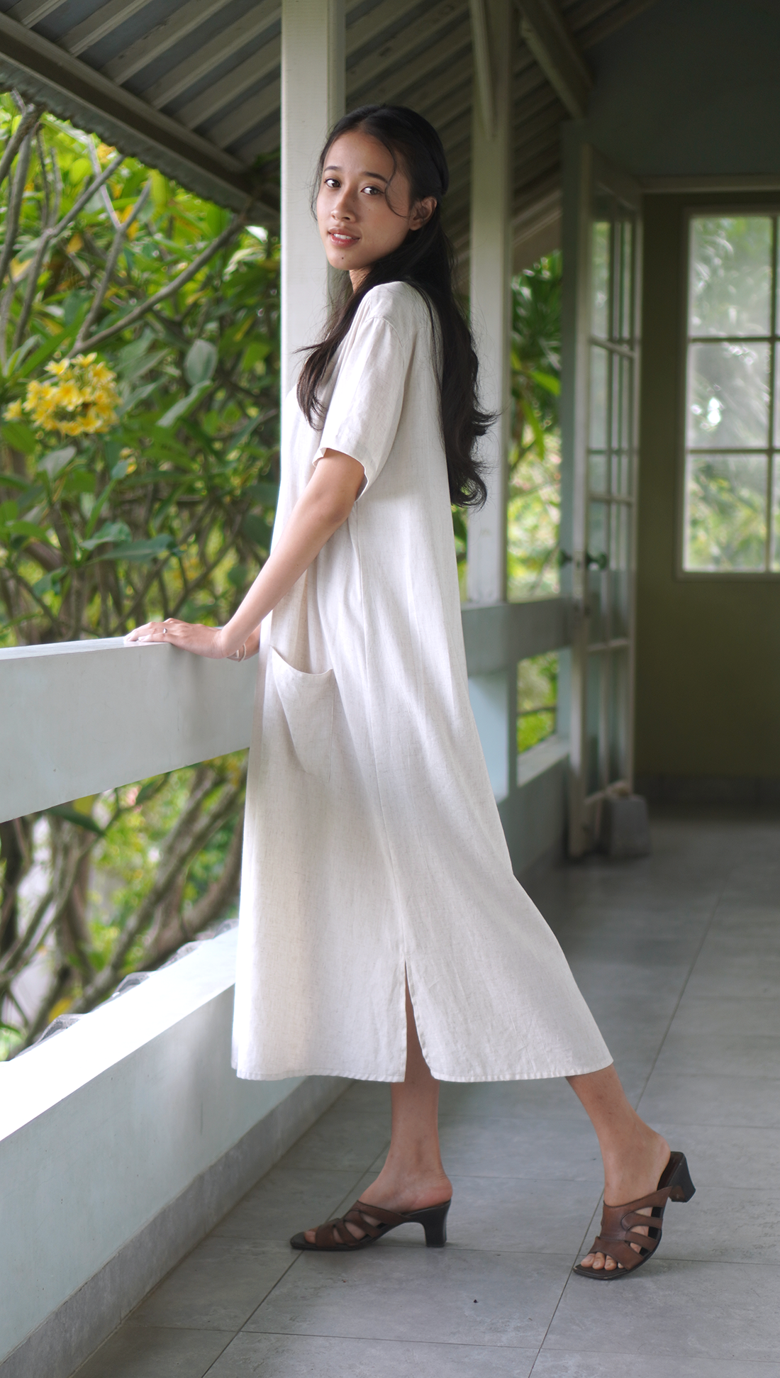 EcoDeluxe Rayon Linen Hawaiian Swing Dress 2 sizes tokobalizen
