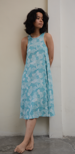 Spring Flowers Teal Swing Tank Dress, Small - SALE CLOTHING & KIDS