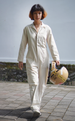 EcoDeluxe Natural Calico Lined Jumpsuit, 2 sizes - SALE CLOTHING & KIDS