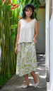 EcoDeluxe Tencel Retro Flowers Lichen Flowy Skirt, 2 sizes
