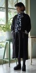EcoDeluxe Black Calico Lined Duster, S/M - SALE CLOTHING & KIDS