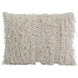 Natural Fluffy Crocheted Mini Lumbar Cushion Cover - Sale Homewares