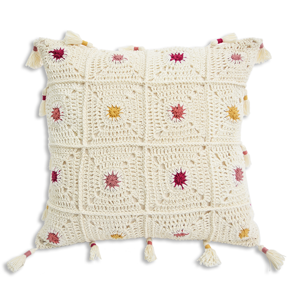 Boho Dots 35cm Crochet Cushion Covers - Warm