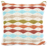 Sarung Bantal Rajutan Gelombang Warna Hangat, 45cm 