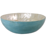 Aqua Capiz Shell Salad Bowl