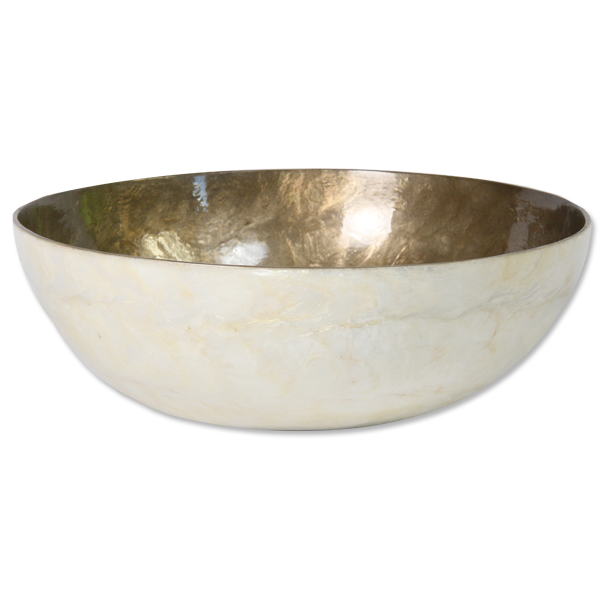 Silver Lining Capiz Shell Salad Bowl