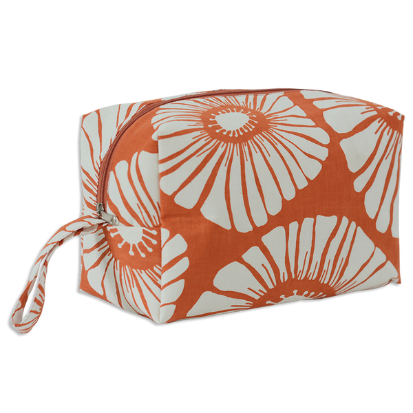 Retro Flowers Spice Cosmetic Case, Large
