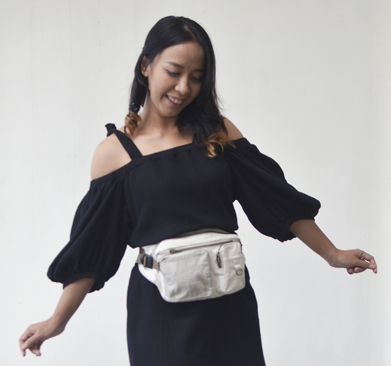 Natural Calico & Linen Fanny Pack